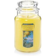 Yankee Candle Sicilian Lemon Scented Classic 22oz Large Jar Single Wick Candle, Over 110 Hours of Burn Time, Perfect for Home Decor, Parties, and Gifts