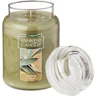 Yankee Candle Sage & Citrus Scented, 22oz Single Wick Candle, Over 110 Hours of Burn Time, Ideal for Home Decor and Gifts, Classic Large Jar, Ivory