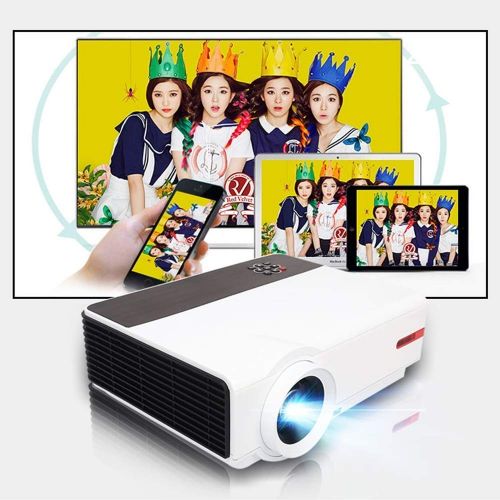  Yanyuwen Projector - Wireless On-Screen, Wifi Bluetooth, Delivery Distance Is 2-7M, Delivery Screen Is 20-200 Inches, Keystone Correction, Resolution 1280 800DPI, Suitable For Business Offi