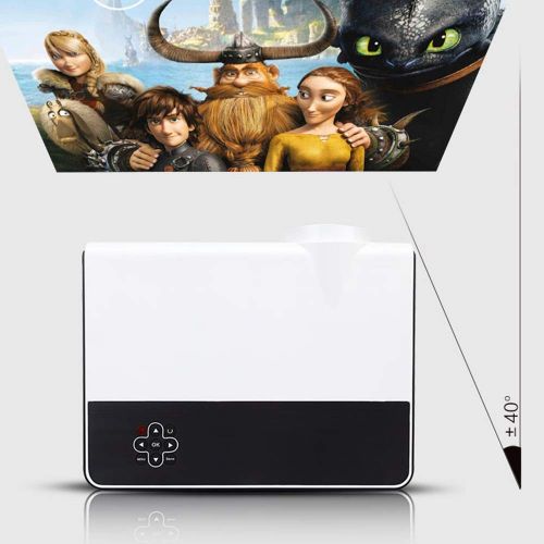  Yanyuwen Projector - Wireless On-Screen, Wifi Bluetooth, Delivery Distance Is 2-7M, Delivery Screen Is 20-200 Inches, Keystone Correction, Resolution 1280 800DPI, Suitable For Business Offi