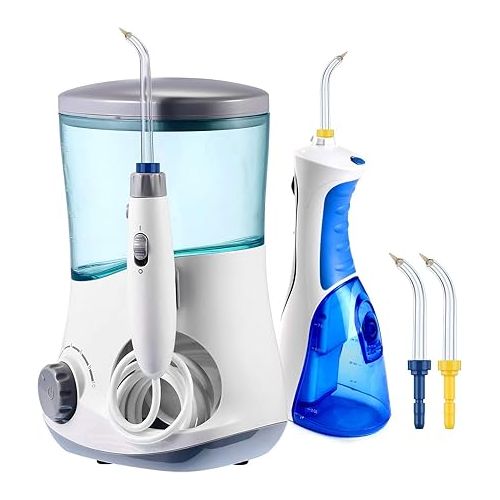  Yaomiao Replacement Tips Compatible with Waterpik 2 Colors Periodontal Tips Dental Water Flosser Tips Replacement Tips Water Flossers (Like WP-100) and Other Oral Irrigators (4 Pieces)