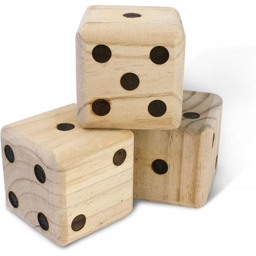  [아마존핫딜][아마존 핫딜] Yard Games Giant 3.5 Wooden Yard Dice with Laminated Yardzee and Farkle Scoresheets and Durable Carrying Case