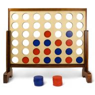 Yard Games Giant 4 Connect in a Row with Carrying Case and Stained and Finished Legs and Frame