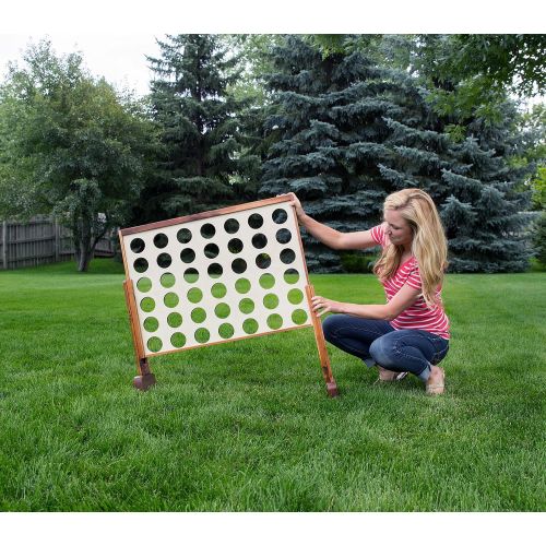  Yard Games Giant 4 Connect in a Row with Carrying Case and Stained and Finished Legs and Frame