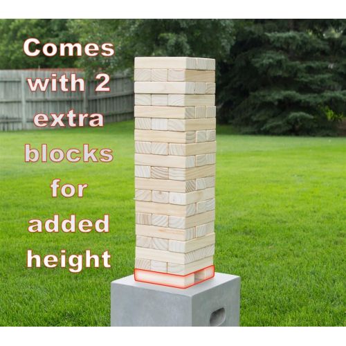  Yard Games Giant Tumbling Timbers with Carrying Case | Starts at 2.5-Feet Tall and Builds to Over 5-Feet | Made with Premium Pine Wood