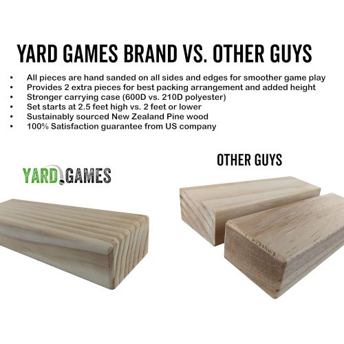  [아마존베스트]Yard Games Giant Tumbling Timbers with carrying case starts at 2.5-feet tall and builds to 5-feet