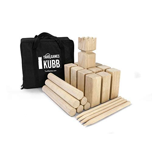  [아마존베스트]Yard Games Kubb Premium Size Outdoor Tossing Game with Carrying Case, Instructions, and Boundary Markers