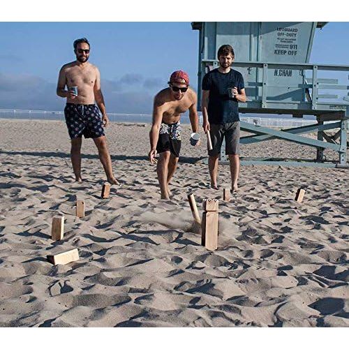  [아마존베스트]Yard Games Kubb Premium Size Outdoor Tossing Game with Carrying Case, Instructions, and Boundary Markers