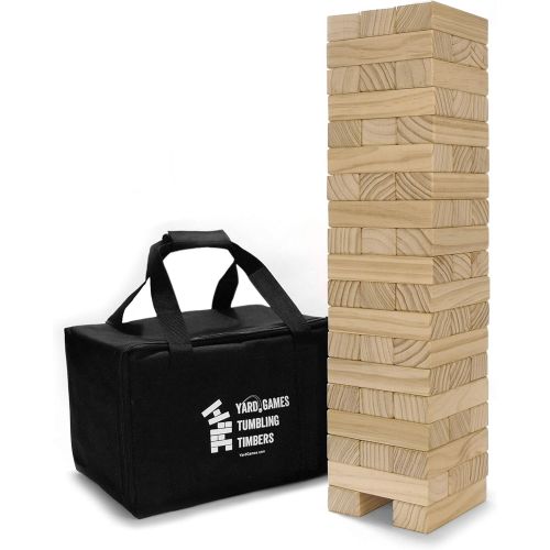  [아마존베스트]Yard Games Large Tumbling Timbers with Carrying Case | Starts at 2-Feet Tall and Builds to Over 4-Feet | Made with Premium Pine Wood