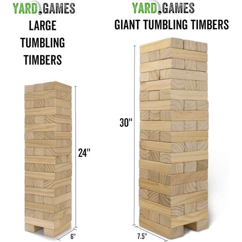  [아마존베스트]Yard Games Large Tumbling Timbers with Carrying Case | Starts at 2-Feet Tall and Builds to Over 4-Feet | Made with Premium Pine Wood