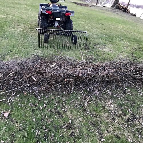  Yard Tuff 60 Pine Straw Outdoor Garden Rake for ATV, UTV, or Utility Tractor