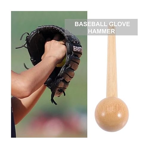  Yardwe Adult Baseballs Wood Long Mallet Catchers Mitt Mallet Softball Glove Mallet Wood Hammer for Baseball Gloves for Men Sliding Mitt Glove Oil Perfboard Wooden Solid Wood