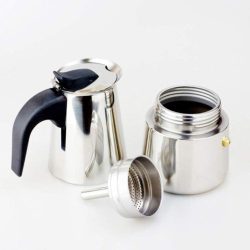  Yardwe Stainless Steel Coffee Pot Stovetop Espresso Maker Moka Pot Coffee Kettle for Espresso Cappuccino Latte 450ml