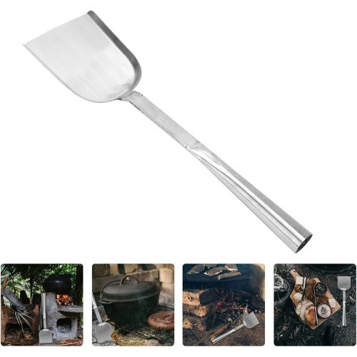  YARDWE BBQ Ash Shovel Handheld Charcoal Ash Poker Scoop Oven Ash Shovel Mini Dust Pan for Wood Stoves Campire Fireplace