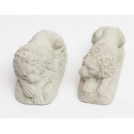 YaroslavArt 2 CONCRETE LION Statue Figure Cement HOME Garden Decor Small size (1 Pair)