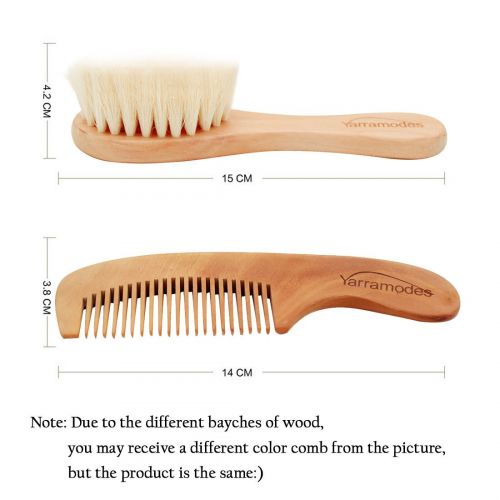  [아마존베스트]YARRA MODES Baby Goat Hair Brush and Comb Set for Newborns & Toddlers Eco-Friendly Safe Brush for Cradle...