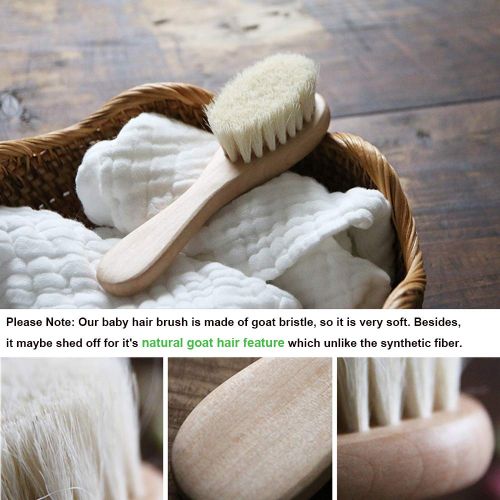  [아마존베스트]YARRA MODES Baby Goat Hair Brush and Comb Set for Newborns & Toddlers Eco-Friendly Safe Brush for Cradle...