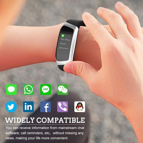  Yarrashop Fitness Tracker mit Pulsmesser Fitness Armbander mit Schrittzahler,Schlafmonitor Touchscreen und Kalorienzahler/Vibrationsalarm Anruf SMS Whatsapp Fuer Android/iOS Telefon