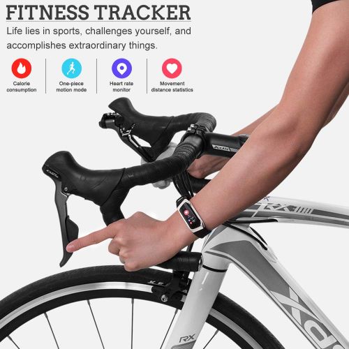  Yarrashop Fitness Tracker mit Pulsmesser Fitness Armbander mit Schrittzahler,Schlafmonitor Touchscreen und Kalorienzahler/Vibrationsalarm Anruf SMS Whatsapp Fuer Android/iOS Telefon