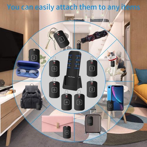  [아마존 핫딜] Yarrashop (Upgraded) Item Finder Loud Alarm Key Finder Locator with Replaceable Battery, 130 Feet Wireless Small Device Tracker for TV Remote,Car Key,Luggage,Wallet,Phone (Black)