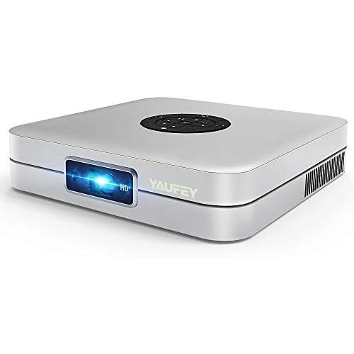  [아마존베스트]-Service-Informationen Yaufey Mini DLP Projector, 4000 Lumens WiFi Video Projector Compatible Smartphone, Android Home Cinema Projector Supports HD 1080P HDMI / USB / Bluetooth - with Tripod