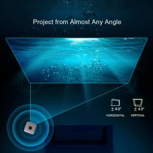  [아마존베스트]-Service-Informationen Yaufey Mini DLP Projector, 4000 Lumens WiFi Video Projector Compatible Smartphone, Android Home Cinema Projector Supports HD 1080P HDMI / USB / Bluetooth - with Tripod