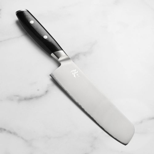  [아마존베스트]Yaxell Mon 7 Nakiri Knife - Made in Japan - VG10 Stainless Steel Gyuto with Micarta Handle