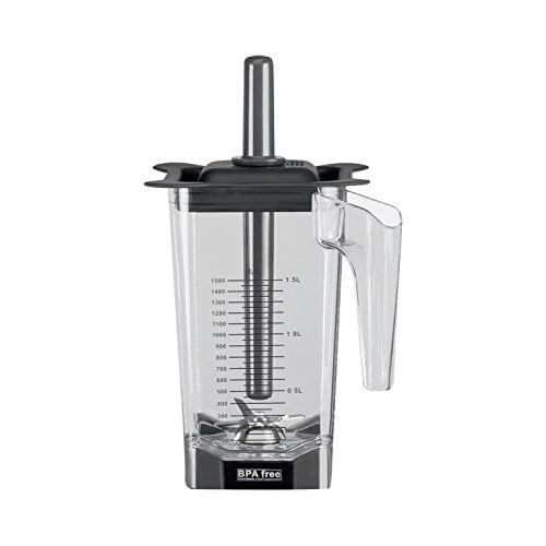  1,5 Liter Behalter / Ersatzbehalter fuer den Pofi YaYago Smoothie Maker Power Mixer Blender Icecrusher 1,5 l inkl. Schneidemesser, Stoessel und Deckel / Omniblend V Behalter