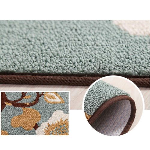  Yazi Kitchen Sink Rugs and Mats Non Skid Rubber Backing/Absorbent/Durable Floor Area Rug Mat for Kitchen/Bathroom (17.8 x 27.7 inch, Blue)