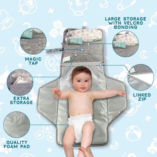  [아마존베스트]YazzyBoa Portable Changing Pad - Waterproof Travel Change Pad for Moms and Dads