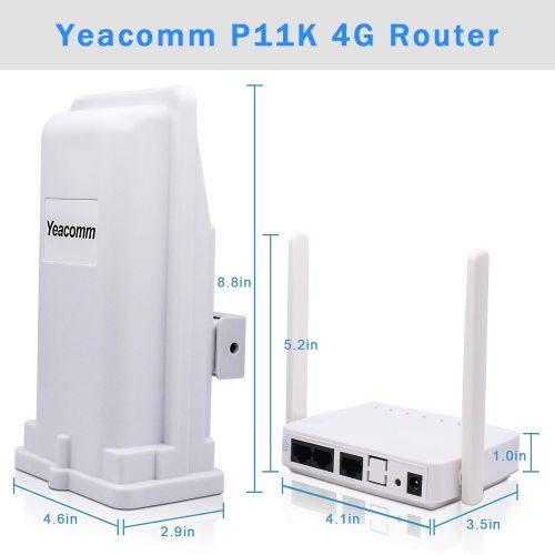  4G CPE Router, Yeacomm Outdoor 3G 4G LTE CPE Kit | LTE Unit with Sim Card Slot + WiFi Hotspot, 150Mbps CAT4 Mobile Wi-Fi Router for HomeOffice, Easy Setup and High Speed (FBA)