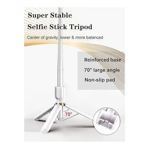  Selfie Stick Tripod with Wireless Remote, Cellphone Selfie Stick Tripod with LED Fill Light, for iPhone 15/14/14 pro/13/13 Pro/12/11/11 Pro/XS Max/XS/XR/X/8/7 and Android Smartphone(Upgrade)