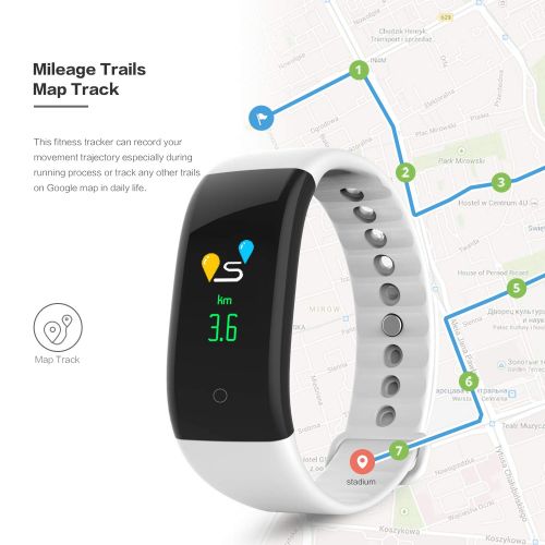  Yeartown Fitness Tracker, Activity Tracker OLED Color Screen Watch Smart Wristband with Heart Rate Test, IP67 Waterproof Sports Bracelet with Steps, Mileage Trails, Calorie/Sleep M