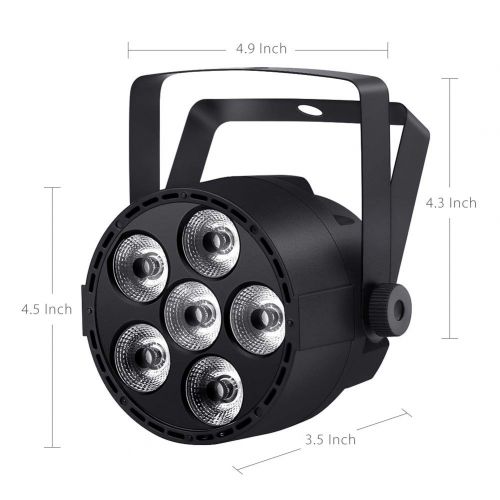  LED Par, YeeSite 24W 6LEDs Par Lights RGBW DMX and Remote Control for Church Wedding Stage Lighting Halloween Christmas Party