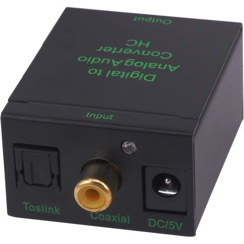  [아마존베스트]Yeebline Digital to Analog Audio Converter, DAC SPDIF Toslink Coaxial to Analog Stereo Audio L/R Adapter with 3.5mm Jack Converter for PS4 HDTV with Optical Cable & USB Power Cable