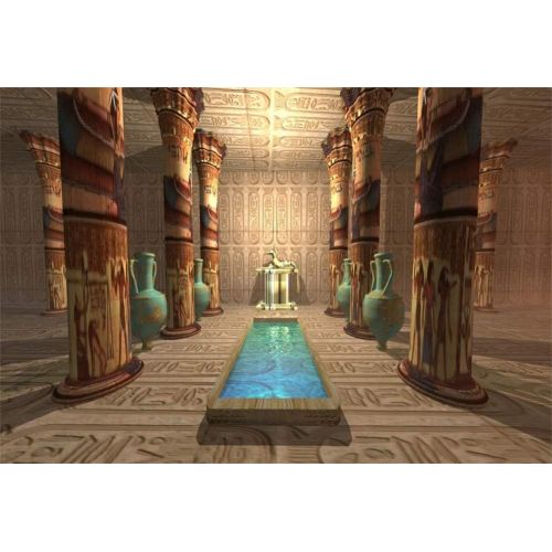  Yeele 10x8ft Ancient Egyptian Temple Photography Backdrop Pyramid Tomb Interior Background for Pictures Egypt Mural Wall Painting Totem Pharaoh Culture Photo Shoot Vinyl Studio Pro
