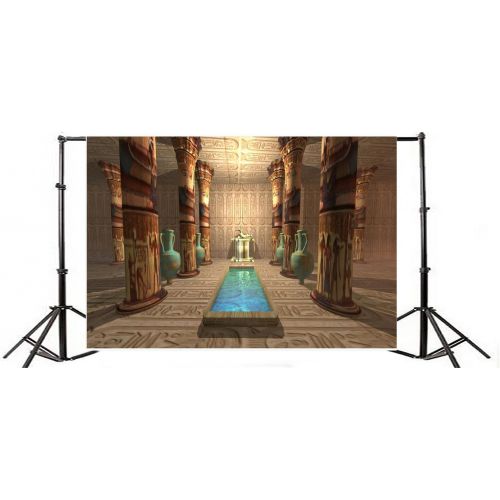  Yeele 10x8ft Ancient Egyptian Temple Photography Backdrop Pyramid Tomb Interior Background for Pictures Egypt Mural Wall Painting Totem Pharaoh Culture Photo Shoot Vinyl Studio Pro