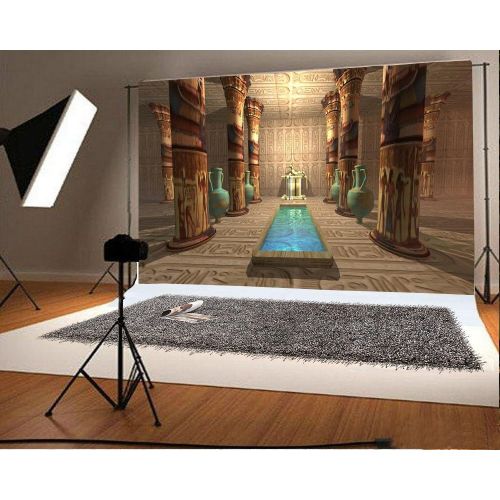  Yeele 10x8ft Ancient Egyptian Temple Photography Backdrop Pyramid Tomb Interior Background for Pictures Egypt Mural Wall Painting Totem Pharaoh Culture Photo Shoot Vinyl Studio Pro
