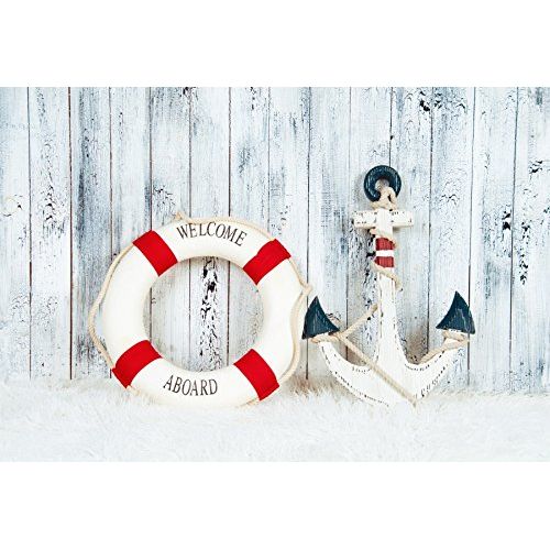  Yeele 10x6.5ft Nautical Anchor Life Buoy Photo Backdrops Vinyl Vintage Wooden Splint Board Sailor Theme Photography Background Newborn Artistic Portrait Photoshoot Studio Props Vid