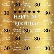 Yeele 10x10ft Gold 30th Birthday Photography Backdrop Golden Glitter Shiny Background for Pictures Thirty Years Old Party Decoration Banner Photo Booth Shoot Vinyl Studio Props