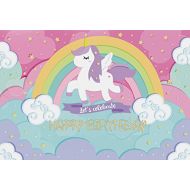 Yeele 10x8ft Baby Birthday Backdrop Cute Cartoon Unicorn Rainbow Photography Background For Picture Baby Shower Party Banner Decor Girl Princess Newborn Portrait Photo Booth Vinyl