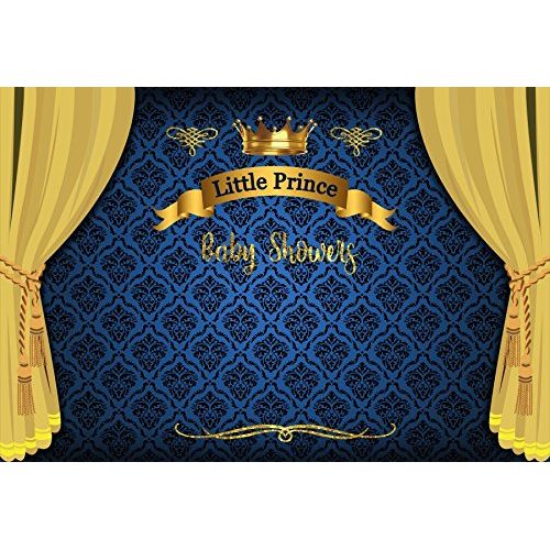  Yeele 10x8ft Boy Baby Baby Shower Backdrop Vinyl Crown Little Prince Party Curtain Stage Banner Decoration Photography Background Newborn Boy Child Portraits Photo Booth Video Shoo