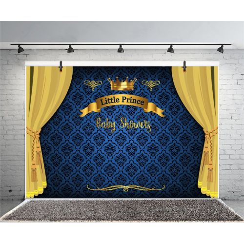  Yeele 10x8ft Boy Baby Baby Shower Backdrop Vinyl Crown Little Prince Party Curtain Stage Banner Decoration Photography Background Newborn Boy Child Portraits Photo Booth Video Shoo