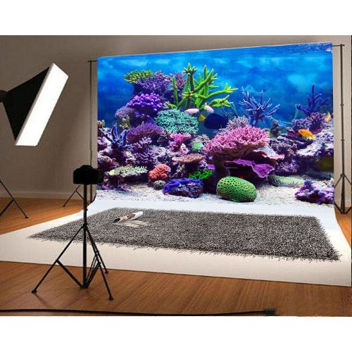  Yeele 10x6.5ft Under The Sea Backdrops for Photography Ocean Aquarium Underwater World Photo Background Coral Fish Diving Seabed Kids Baby Birthday Party Photo Booth Shoot Vinyl St