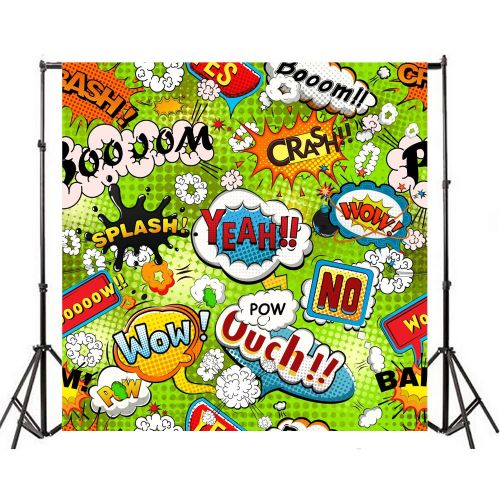  Yeele 10x10ft Baby Shower Newborn Boys Birthday Party Props Photography Backdrops Vinyl Humor Super Hero Comic Book Photo Background for Children Adult Portrait Photo Shooting Vide