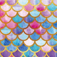 Yeele 8x8ft Photography Backdrop Party Princess Purple Pink Mermaid Scales Glare Glitter Birthday Party Banner Photo Studio Booth Background Newborn Baby Shower Photocall