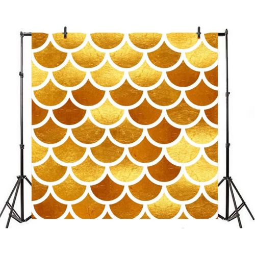  Yeele 8x8ft Golden Mermaid Scales Glare Photography Backdrops Party Princess Glitter Birthday Banner Photo Studio Booth Background Newborn Baby Shower Photocall