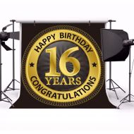 16Th Birthday Backdrop - Yeele 10x10ft Adolescent 16 Years Old Birthday Party Banner Decor Photography Background Boy Girl Teenager Juvenile Portrait Shooting Studio Props Photocal
