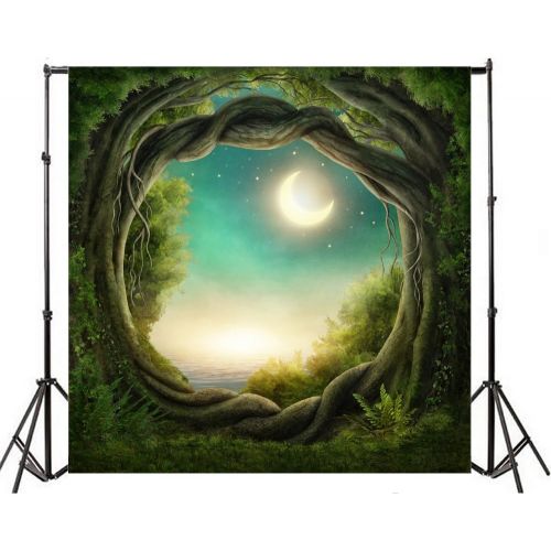  Yeele 10x10ft Fantasy Forest Backdrop Fairy Tale Ivy Night Moon Stars Landscape Photography Background Baby Girl Boy Adult Portrait Photo Booth Shooting Vinyl Wallpaper Studio Prop