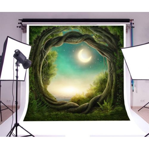  Yeele 10x10ft Fantasy Forest Backdrop Fairy Tale Ivy Night Moon Stars Landscape Photography Background Baby Girl Boy Adult Portrait Photo Booth Shooting Vinyl Wallpaper Studio Prop